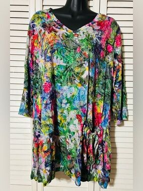 Shana Multicolor Floral V-Neck Women’s soft Tunic Top